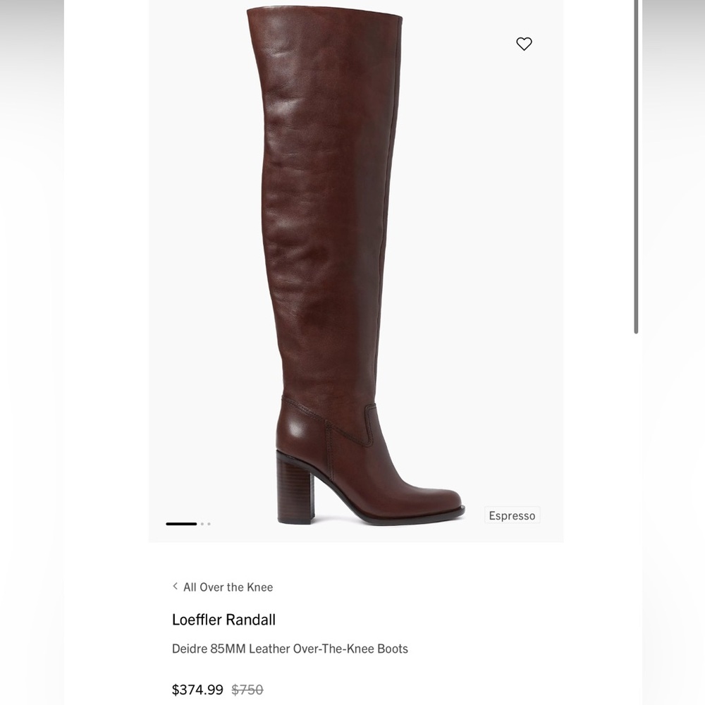 Loeffler Randall over the knees beautiful real leather espresso brown boots